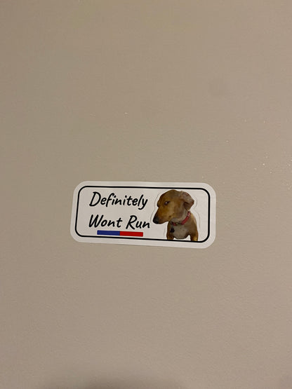 Definitely Won't Run-Sticker